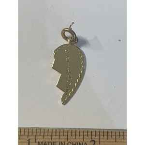 Gold Tone Flat Polished Girl Silhouette Dangle “Friend” Charm Pendant